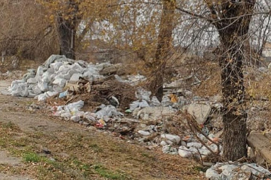 Трасса неподалеку от села Енбекши завалена мусором