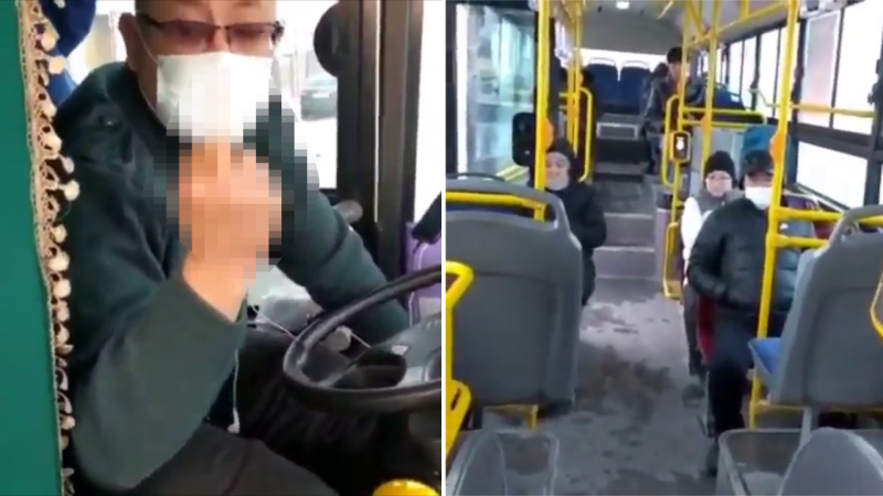 Водитель автобуса в Талгаре показал непристойный жест пассажирке