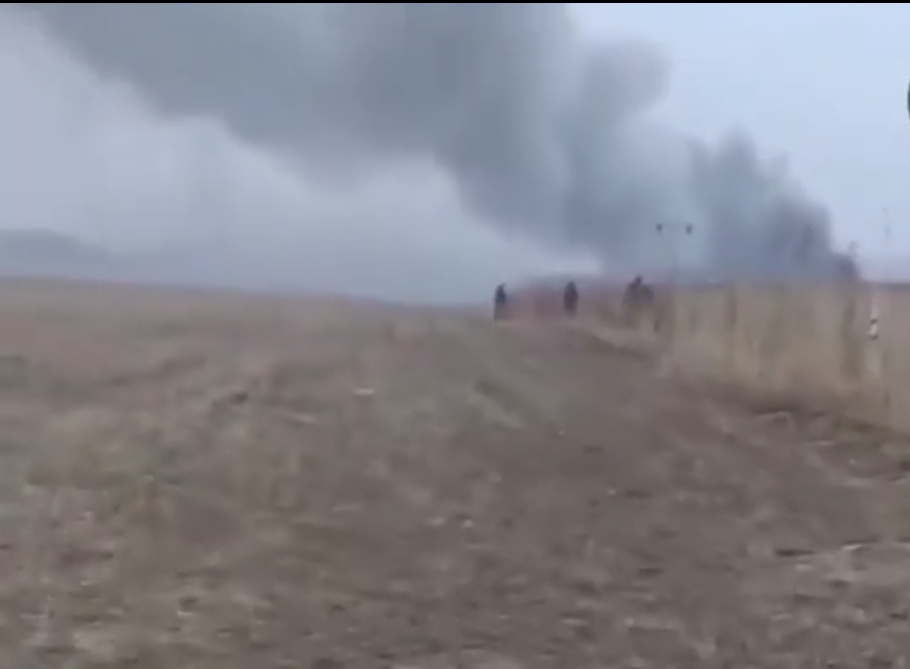 Военный самолет упал в районе села Кызыл-Ту