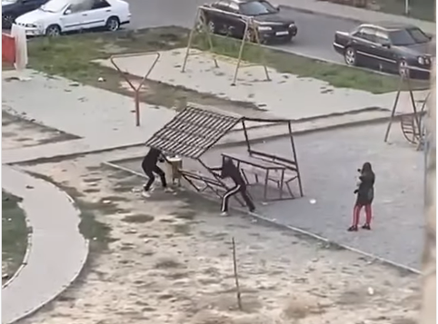 Девочки разгромили детскую площадку в Талдыкоргане
